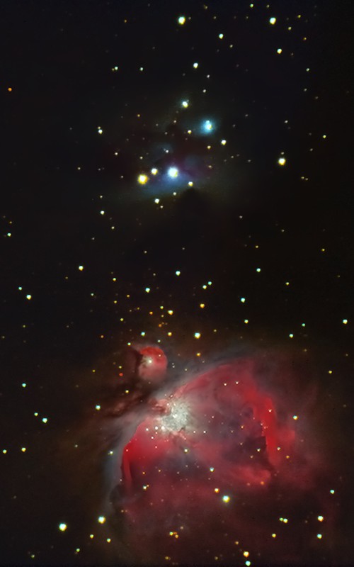 M42 und NGC1977 im 105mm Apo.